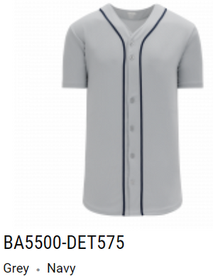 Athletic Knit Pro Full Button Baseball Jersey
