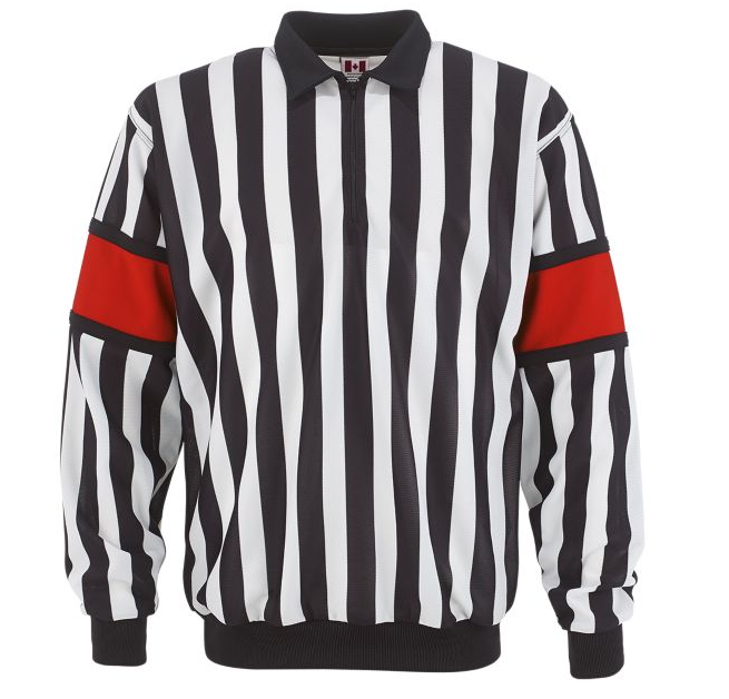 CCM Hockey Referee Jersey With Sewn On Armbands - Red